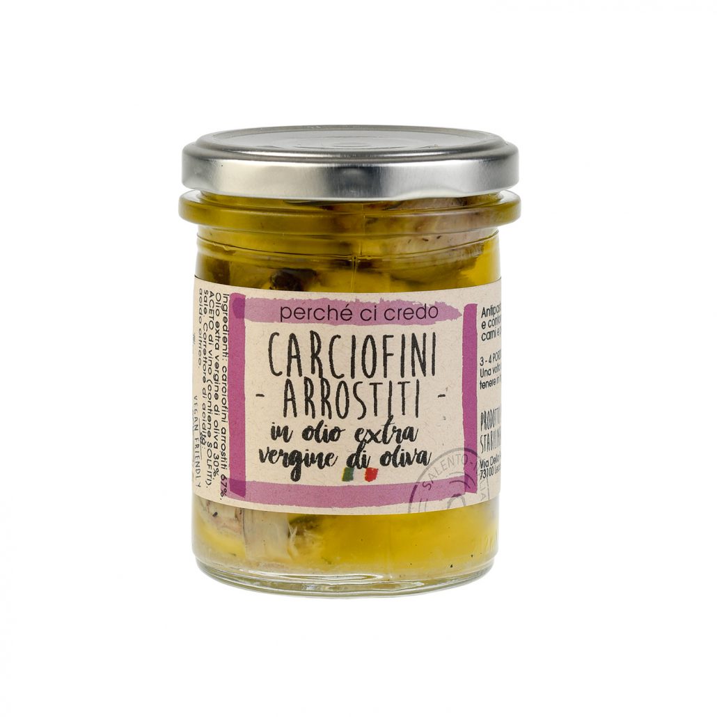 Ortaggi sottolio carciofi arrostiti in olio evo Perchecicredo